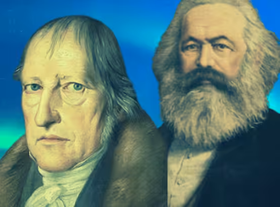 Photo composition by Georg Wilhelm. Friedrich Hegel (left) and Karl Marx (right). Photo: Midwestern Marx.