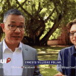Venezuelan Minister for Culture Ernesto Villegas (left) and US writer Lucas Koerner (right). Photo: Aqui con Ernesto Villegas.
