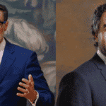 Newly appointed Venezuelan Ambassador in Colombia Félix Plasencia (left) and Colombian Ambassador in Venezuela Armando Benedetti. Photo: Alba Ciudad.