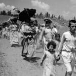 Palestinians being expelled from their homes in 1948. Photo: Al-Haq.