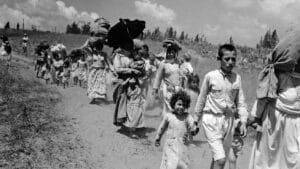 Palestinians being expelled from their homes in 1948. Photo: Al-Haq.