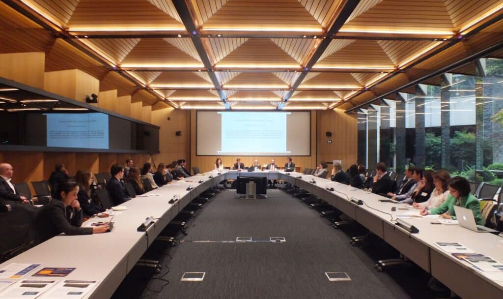 Members of the International Centre for Settlement of Investment Disputes (ICSID) gather to discuss arbitration rules. Photo: Bilaterials.org