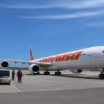 Conviasa airliner on a runway.  The Venezuelan company is illegally sanctioned by the US Office of Foreign Assets Control. File photo.