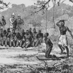 Drawing depicting the sufferings of the people of Congo during the Belgian colonization of the 19th and 20th centuries, when several million Africans were killed. File photo.