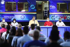 President Maduro launches a comprehensive plan for the recovery of the Caracas Metro, at an event in the workshops of the Caracas Metro. Photo: Presidential Press.