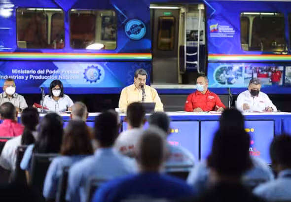 President Maduro launches a comprehensive plan for the recovery of the Caracas Metro, at an event in the workshops of the Caracas Metro. Photo: Presidential Press.