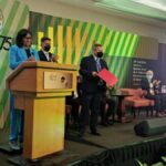 Venezuelan Vice President Delcy Rodríguez at the annual meeting of the Ibero-American Federation of Stock Exchanges and Stock Markets. Photo: Últimas Noticias.