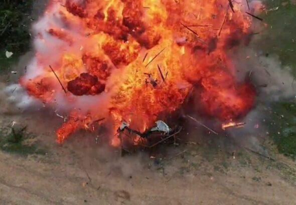 Narco-jet being destroyed by the Venezuelan Army as part of state efforts to stop drug trafficking originating in Colombia and destined to the United States. Photo: Twitter/@dhernandezlares.
