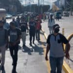 Construction workers in Honduras marched to the existing U.S. embassy from the site of the new embassy, where they've been on strike since early July. Photo from @AdriennePine> on Twitter.