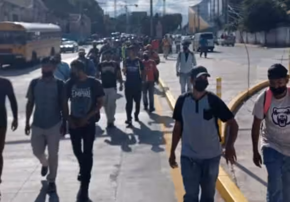Construction workers in Honduras marched to the existing U.S. embassy from the site of the new embassy, where they've been on strike since early July. Photo from @AdriennePine> on Twitter.