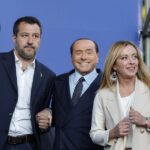 The next prime minister of Italy, Giorgia Meloni, and her associates, Matteo Salvini and Silvio Berlusconi. Photo: EFE.
