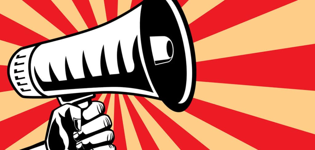 A blaring horn, representing the propaganda that today's media carries out. File photo.