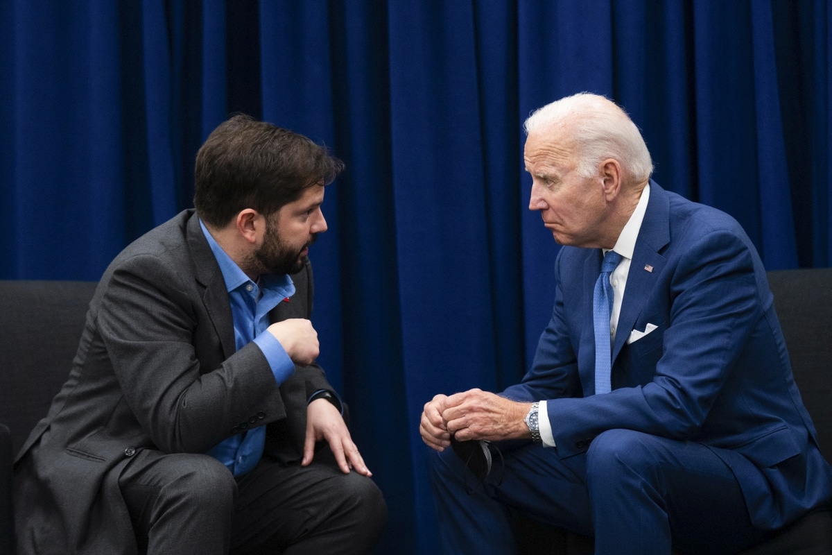 Chilean president, Gabriel Boric (left) and US president, Joe Biden (right). File photo