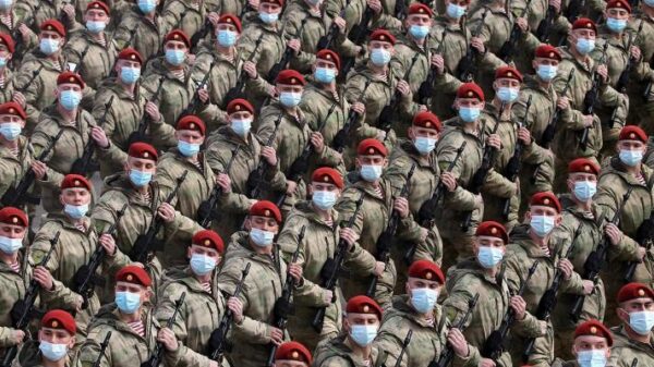 Russian soldiers in a military parade in Moscow. Photo: Vitaly V. Kuzmin.