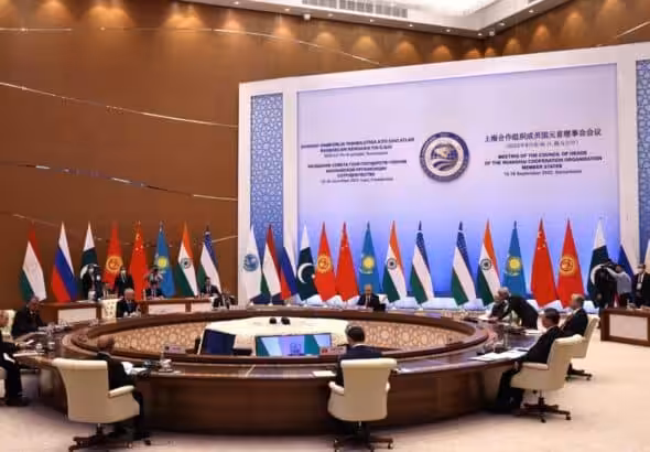 The SCO states contribute 24 percent to the world’s gross domestic product and accounted for 17.5 percent of world trade in 2020, a volume of activity that is enticing for poorer states in Eurasia. Photo: Sergei Bobylev, TASS.