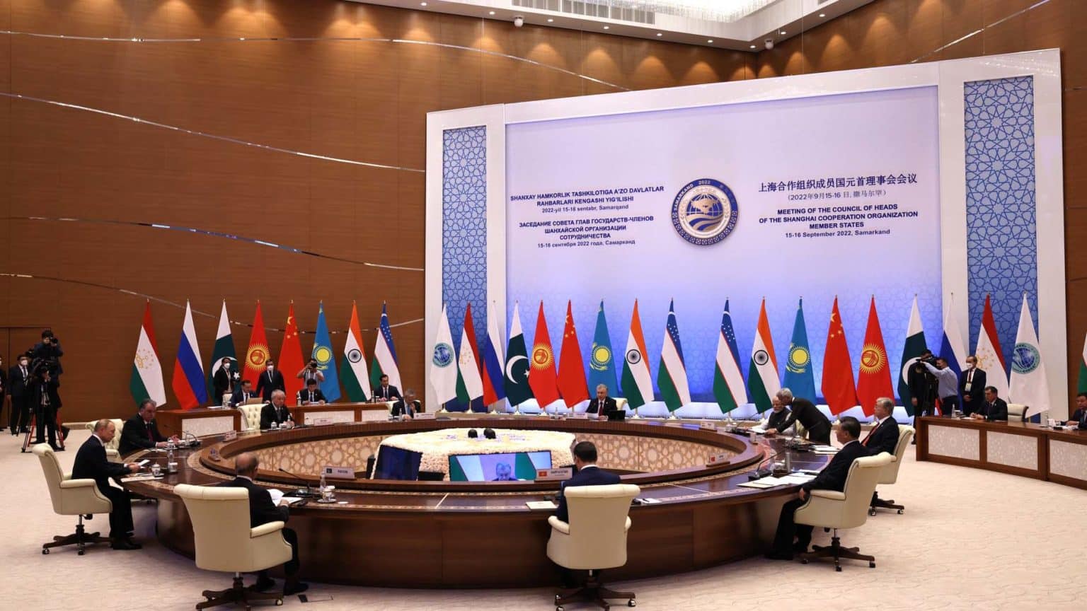 The SCO states contribute 24 percent to the world’s gross domestic product and accounted for 17.5 percent of world trade in 2020, a volume of activity that is enticing for poorer states in Eurasia. Photo: Sergei Bobylev, TASS.