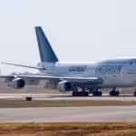 The Venezuelan EMTRASUR Boeing 747-300 cargo plane in Ezeiza airport, Argentina, pictured June 6, 2022. Photo: Reuters.