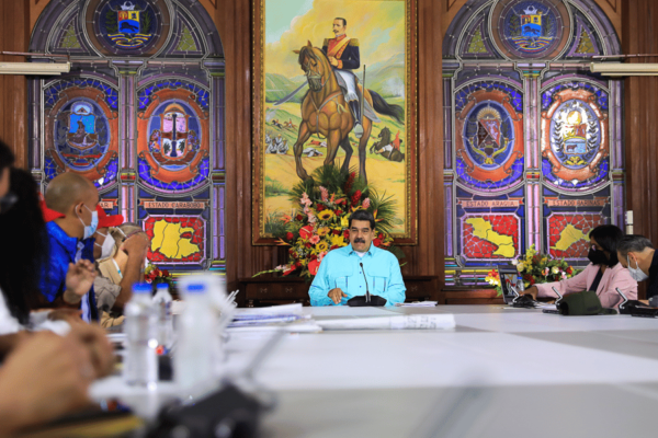 President Maduro during a meeting between PSUV leadership and cabinet vice-president held this Monday, September 5, 2022. Photo: Presidential Press.