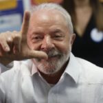 President-elect of Brazil Luiz Ignacio Lula Da Silva, doing the Lula hand sign a few moments after casting his vote in the second round of Brazilian presidential elections. Photo: BBC.