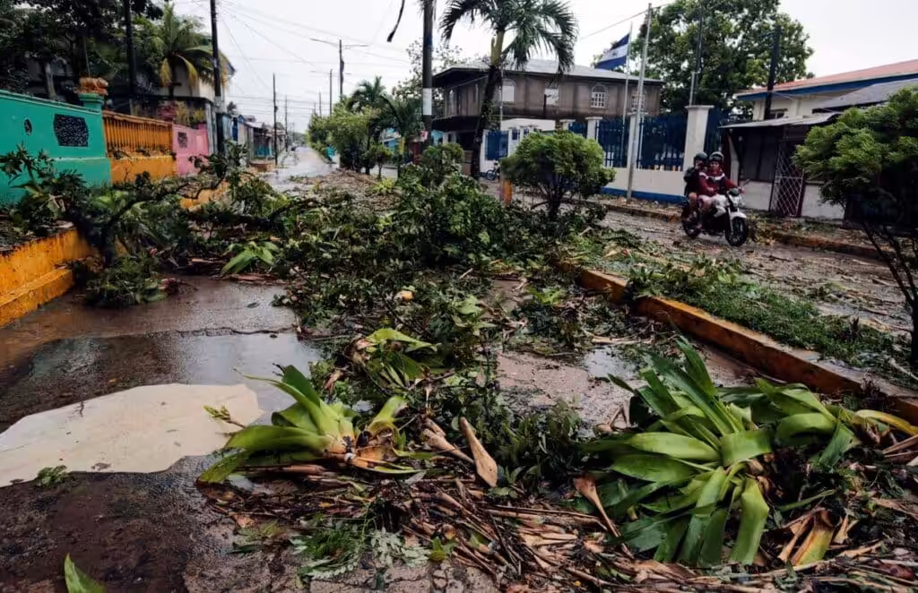 Hurricane Julia tore down trees in the town of Bluefields, on the Caribbean coast of Nicaragua, as it barreled across the country. Photo:Oswaldo Rivas/ Getty Images.