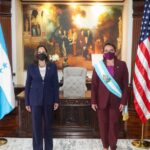 The Vice President of the United States, Kamala Harris, together with the President of Honduras, Xiomara Castro. Photo: Twitter @VP.