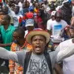 A protest in Haiti. Photo: AP.