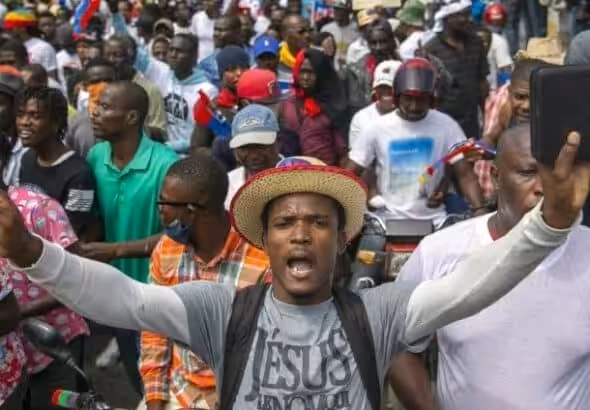 A protest in Haiti. Photo: AP.