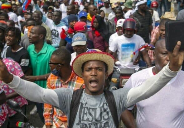 A protest in Haiti. Photo: AP.