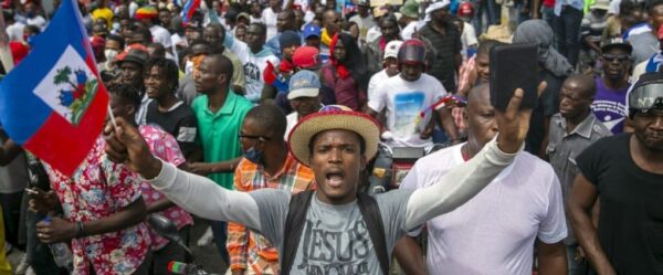 A protest in Haiti. Photo: AP.