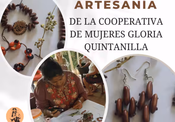 Postcard showing artworks done by members of the Gloria Quintanilla Women's Cooperative of Nicaragua. Photo: Winnie Narváez.