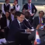 Venezuelan Foreign Minister Carlos Faría at the 3rd CELAC–EU Foreign Ministers Meeting in Buenos Aires. Photo: Twitter/Fariacrt.