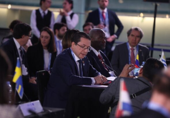 Venezuelan Foreign Minister Carlos Faría at the 3rd CELAC–EU Foreign Ministers Meeting in Buenos Aires. Photo: Twitter/Fariacrt.
