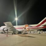 A Russian Boeing 747 cargo jet at the Simón Bolívar International Airport unloading more than one million doses of insulin, on October 20, 2022. Photo: Twitter/@MinSaludVE.