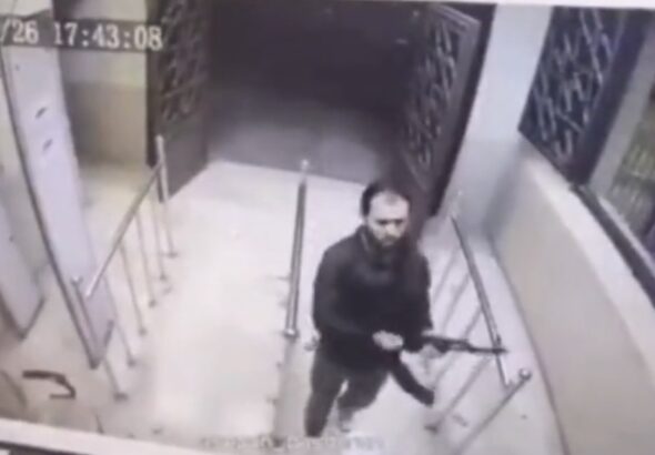 Featured image: Screenshot from CCTV footage showing the terrorist responsible of the Shiraz massacre in Iran. Photo: Twitter/@SimNasr.