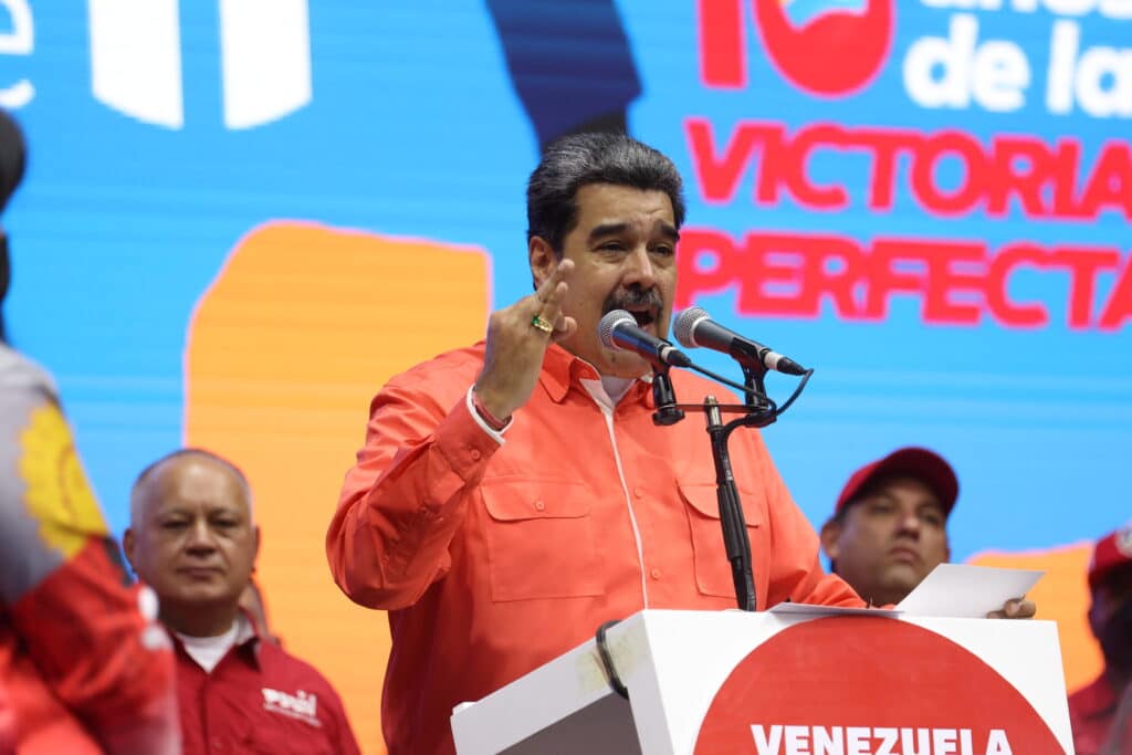 Venezuelan President Nicolás Maduro giving a speech during a political rally. Photo: Presidential Press/File photo.