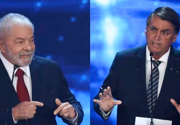 Lula da Silva (left) and Bolsonaro (right) during their televised debate before the second round of the presential election in Brazil. Photo: AFP.