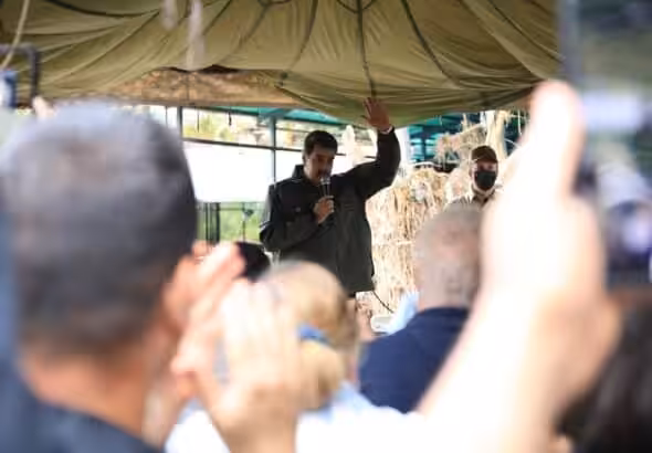 Venezuelan President Nicolas Maduro giving a speech at the command post in Las Tejerías, Monday, October 17, 2022. Photo: Presidential Press.