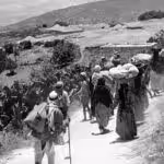 Palestinian refugees were forced by Zionist militias to flee their homes during the 'Nakba' - The Catastrophe - of 1948 . File photo.