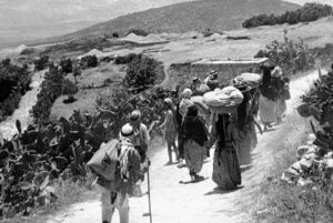 Palestinian refugees were forced by Zionist militias to flee their homes during the 'Nakba' - The Catastrophe - of 1948 . File photo.