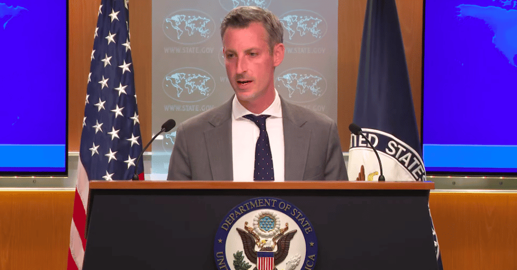 US State Department spokesperson Ned Price at press conference on Tuesday, October 11, 2022. File photo.