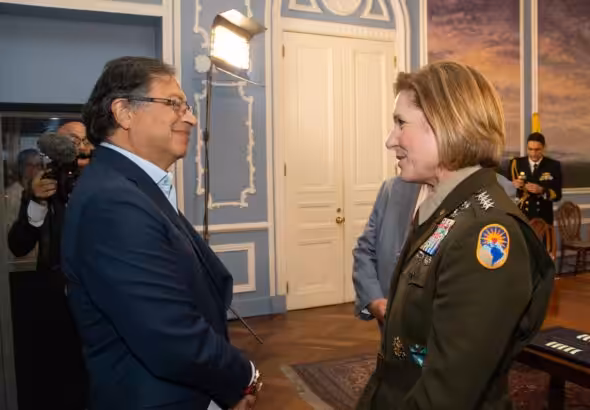 US Army General Laura Richardson, the commander of US Southern Command, met with President Petro on a visit to Colombia during September 5-9, 2022. Photo: Southcom.