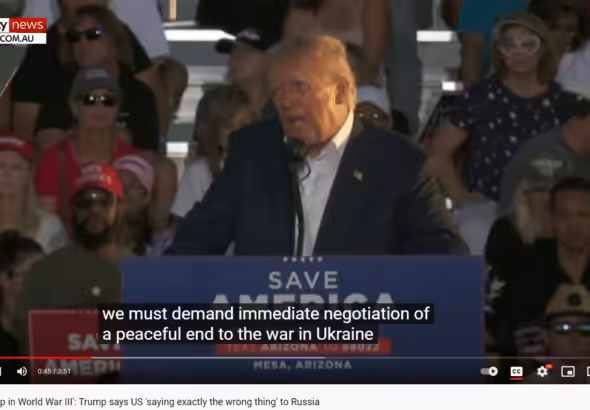 Trump giving a speech in Arizona. Photo: Youtube.
