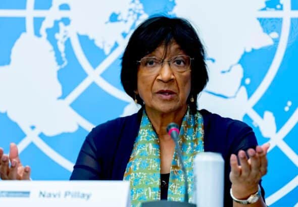 Navanethem Pillay, chair of the U.N. Independent International Commission of Inquiry on the Occupied Palestinian Territory, including East Jerusalem and Israel, briefing eporters on June 14 on the commission’s first report. Photo: U.N./Jean Marc Ferré.