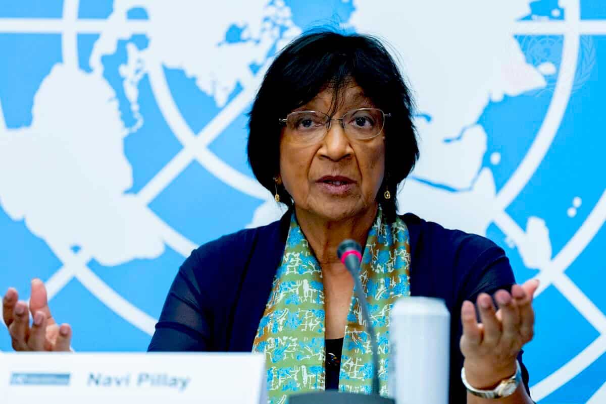 Navanethem Pillay, chair of the U.N. Independent International Commission of Inquiry on the Occupied Palestinian Territory, including East Jerusalem and Israel, briefing eporters on June 14 on the commission’s first report. Photo: U.N./Jean Marc Ferré.