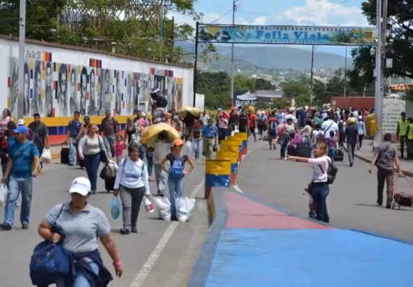 Venezuela-Colombia border crossing in San Antonio del Táchira, Venezuela. Photo: Twitter/@FreddyBernal.