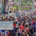Since August 22, tens of thousands of Haitians have been taking to the streets across the country demanding the resignation of de-facto Prime Minister and acting President Ariel Henry. Photo: Madame Boukman/Twitter.