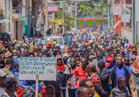 Since August 22, tens of thousands of Haitians have been taking to the streets across the country demanding the resignation of de-facto Prime Minister and acting President Ariel Henry. Photo: Madame Boukman/Twitter.