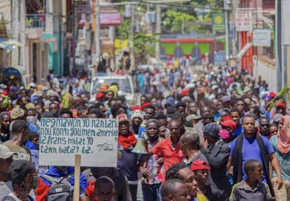Since August 22, tens of thousands of Haitians have been taking to the streets across the country demanding the resignation of de-facto Prime Minister and acting President Ariel Henry. Photo: Madame Boukman/Twitter.