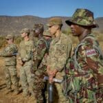 US soldiers of the US Army Southern European Task Force - Africa participate in military exercise with Kenyan army personnel. Photo: Twitter/@USAfricaCommand.