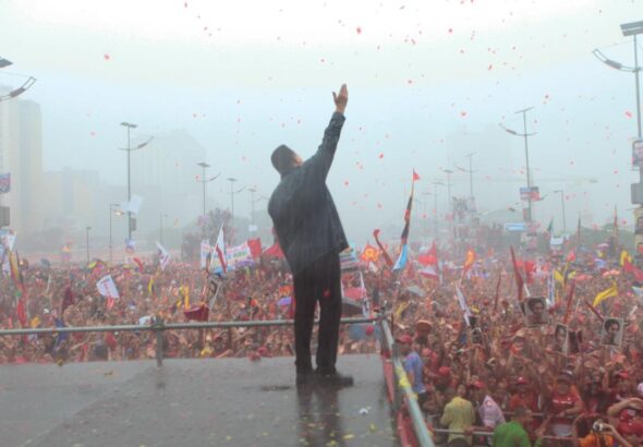 Comandante Hugo Chávez at the closing of his final campaign in Caracas, October 4, 2012. Photo: AVN